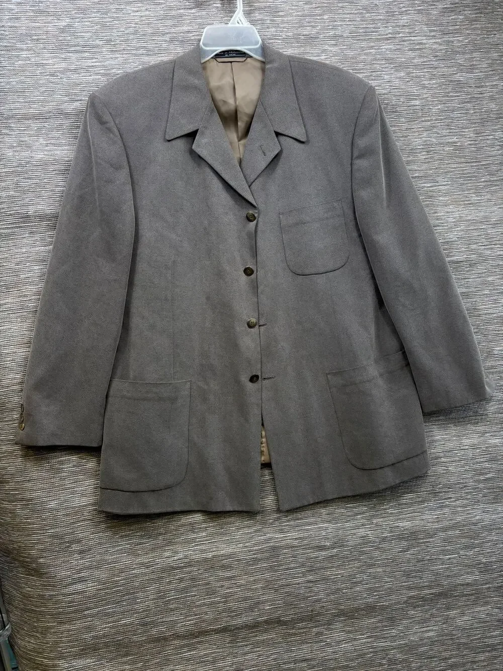 Hartford Blazer Mens 48R Gray 4 Button Patch Pocket Sport Coat Jacket Classic
